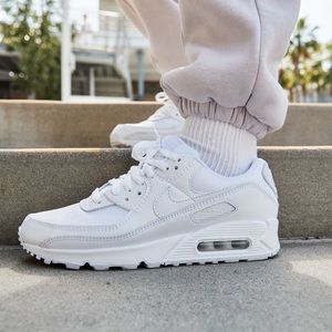 White Women’s Nike Air Max 90 Tennis Shoes